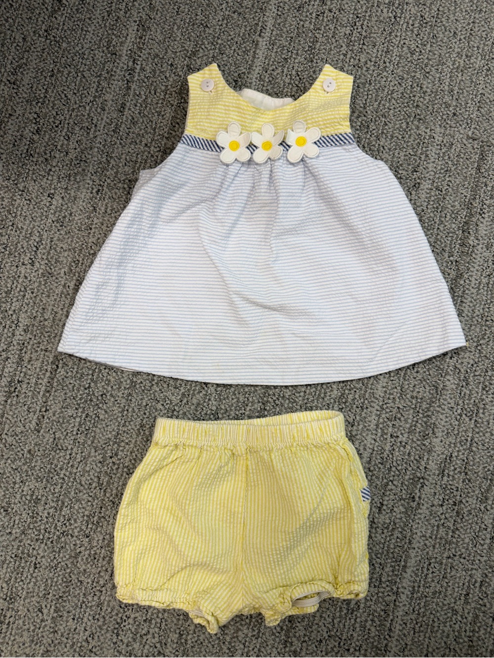 Florence Eiseman Yellow and Blue Flower Dress Label